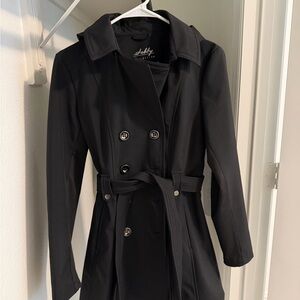 Black Double-Breasted Women's Trench Coat
